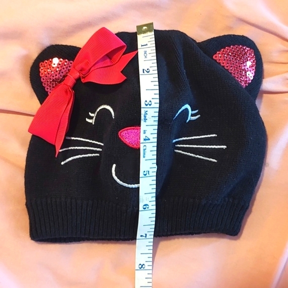BLACK KNIT CAT HAT By Koala Kids SIZE MEDIUM NWOT - Picture 5 of 7